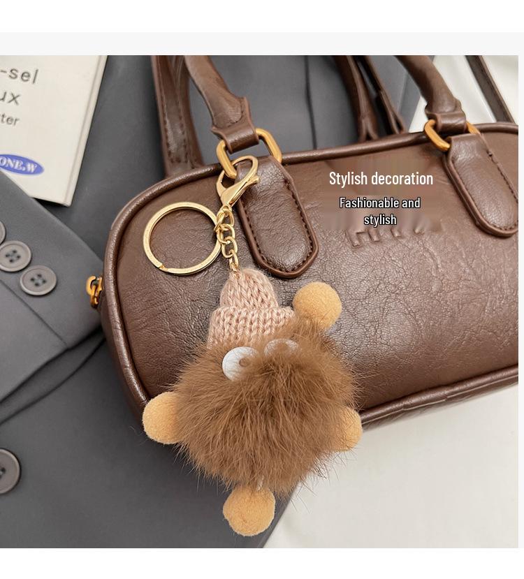 Autumn/Winter 2025 Women's Korean-Style Retro Bowling Crossbody Bag