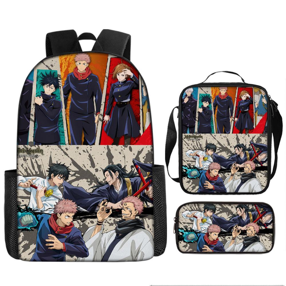 Spell Return Battle School Bag Elementary School Student Animation Backpack Large Capacity Three-piece Set
