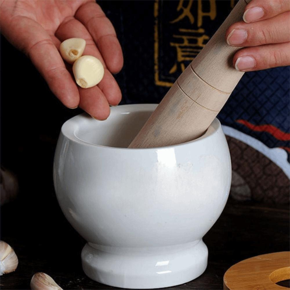 Ceramics Garlic Grinding Jar Cartoon Spices Mill Kitchen Gadgets Garlic Masher  Seasoning