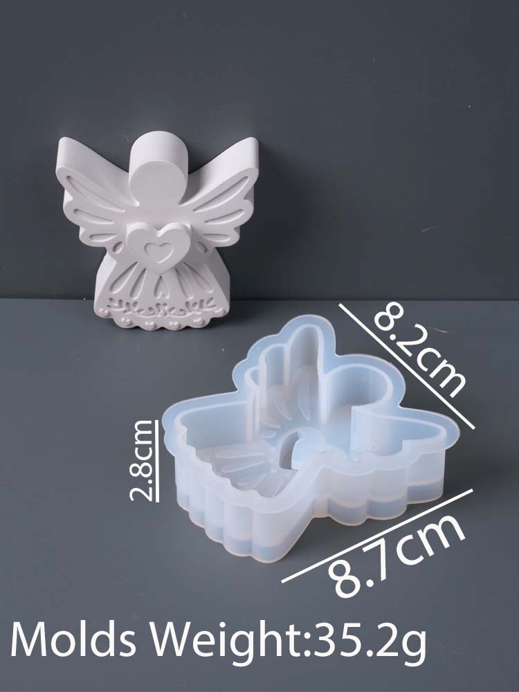 Love Angel Silicone Candle Mold DIY Home Decor Ornaments Making Kit Plaster Resin Flower Arrangement Craft Gifts Casting Molds