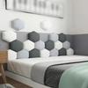1PC 25cm x 28cm Hexagonal headboards soft bag anti-knock tatami wall surround self-adhesive background wall bedroom living room