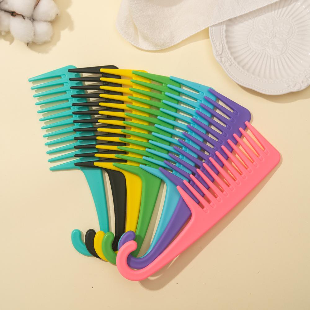 Durable Wide-Tooth Massage Comb with Hook for Long Straight Hair - Easy Detangling for Men & Women