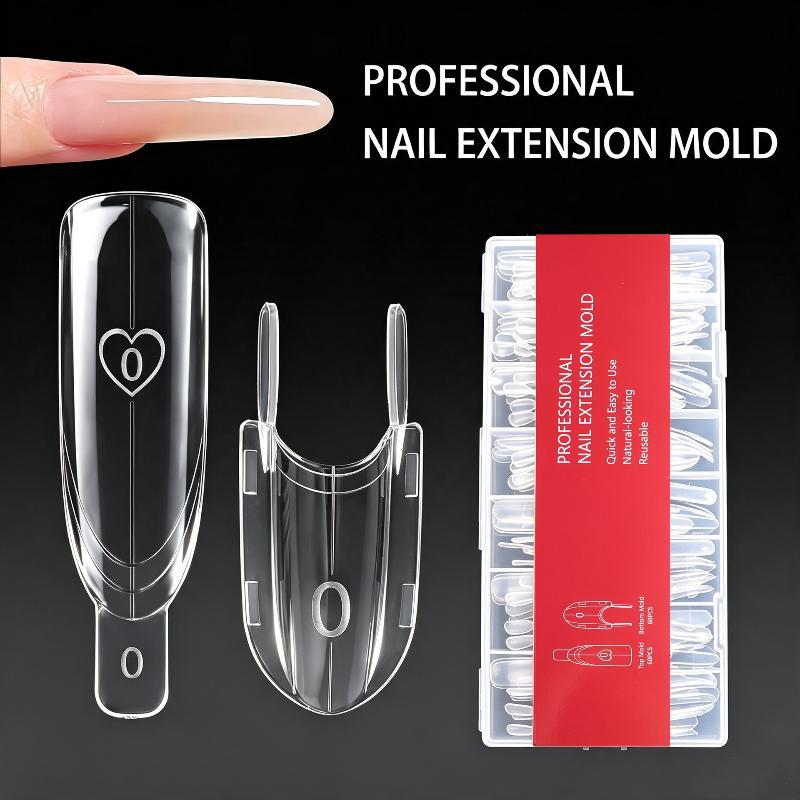 120Pcs/Box Oval Extension Dual Form Sandwich Nail Forms For Easy Nail Extensions Top Mold Bottom Mold Diy Manicure Salon Use
