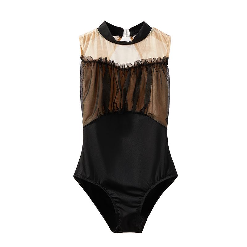 Black Ballet Costume & Leotard for Adults - Dance, Yoga, Gymnastics, Aerial, Skating Practice Wear.