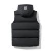 Winter New Cotton Vest Three Bars Hooded Vest Classic Simple Men Thickened Large Size Vest Men