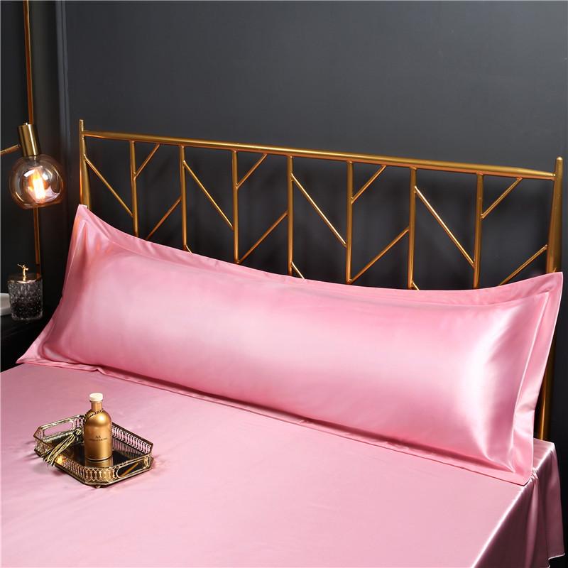 Doppelseitige Maulbeerseide-Kissenbezüge für Paare – Lang, Eis-Seide in 1,2 m & 1,5 m Größen 48x120cm Long Pillowcase rosa