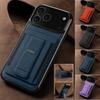 EUCAGR Luxury PU Leather Stand Phone Case For iPhone 17/16/15/14/13/12/11 Pro Max Cord Slot Holder Cover For iPhone 17 Pro Max