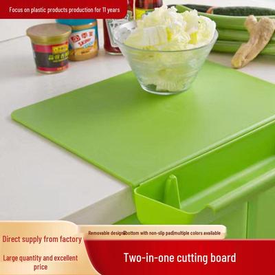 Rutschfestes 2-in-1 Schneide- und Bügelbrett mit abnehmbarer Aufbewahrung - Kunststoff-Küchenset