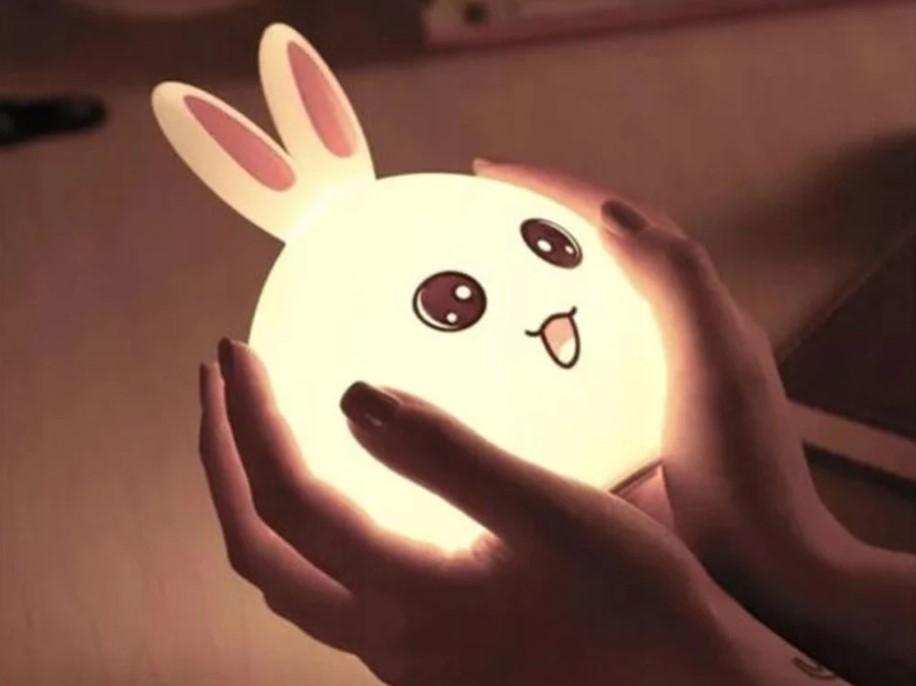 Children's night lamp rabbit LED for bedroom USB multicolor Silicone