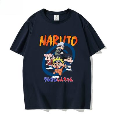 MINISO Naruto Anime Joint Cartoon Printing Periphery Short-sleeved Top Men's and Women's Summer Breathable Casual T-shirt