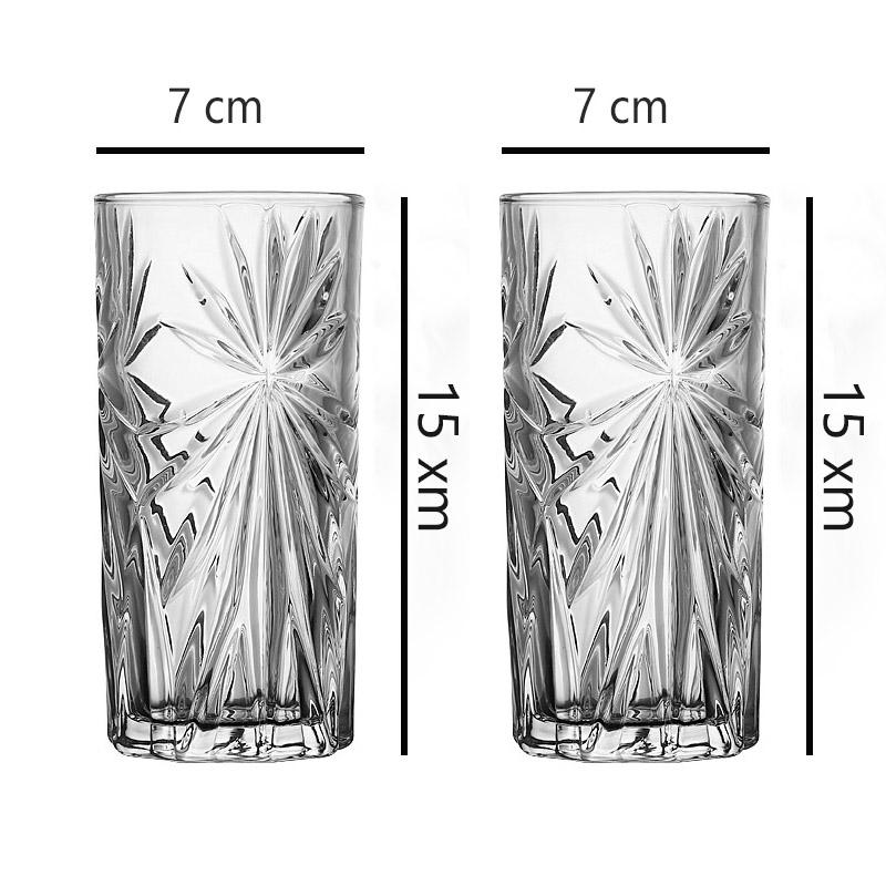 11oz 2pcs Set Glasses Drinkware Snowflake Pattern Wine Glass Transparent Drinking Juice Cup Whiskey Cocktail Creative Coffee Cup
