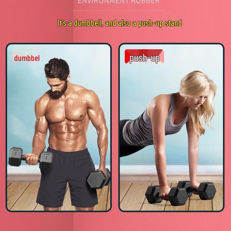 Canglangya Hexagonal Rubber Coated Dumbbells