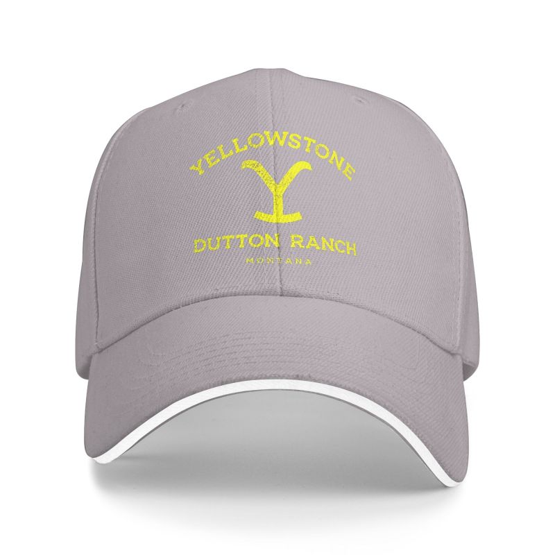 

Yellowstone Dutton Ranch Baseball Cap Unisex Daily Casual Sandwich Hat Outdoor Sun Protector Bucket Hats Snapback Cap Dad Hat Adjustable серый