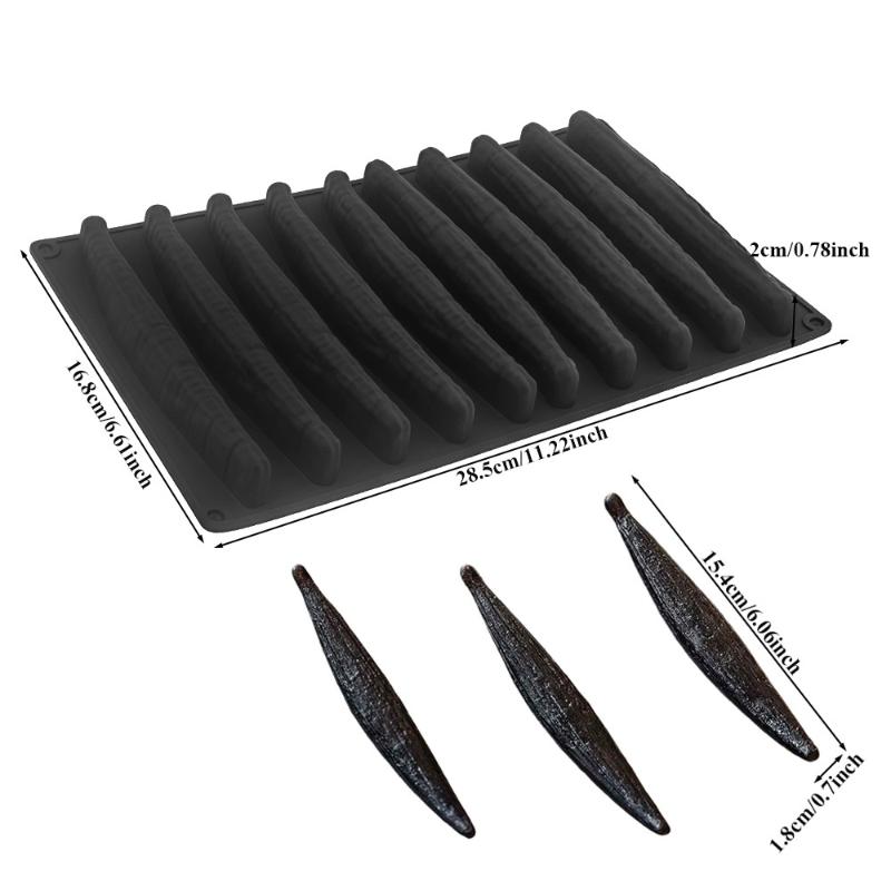 10 Cavity Vanilla Mousse Cake Silicone Mold For Chocolate Ladyfingers Candle Kitchen Bakeware Dessert Baking Tools