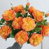 Artificial Rose with Green Leaves 3 Head Realistic Long Stem Fake Flower Home Wedding Party Faux Flower Decoration Valentine's Day Gift
