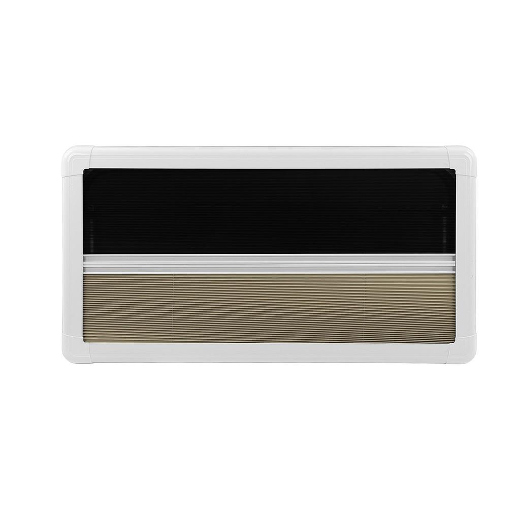 RV Push Out Window L1000 H500mm with Sunshade Curtain 75° Opening Angle Acrylic Glass Anti UV Alumin