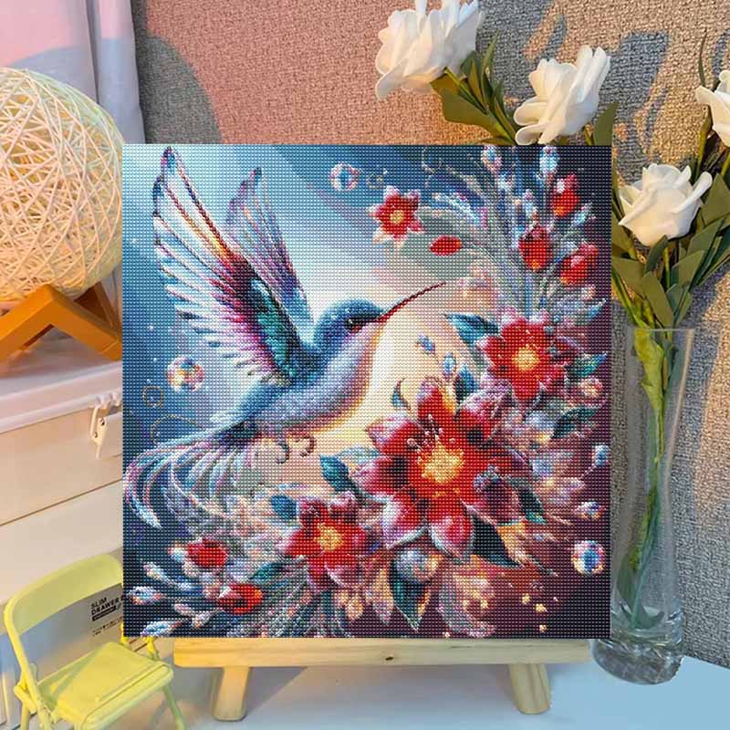 Hummingbird DIY Diamond Painting Kit with Colorful Rhinestones Sparkling Craft Canvas for Adults Home Decor and Relaxing Hobby