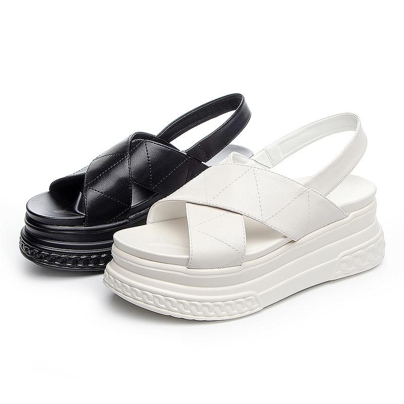 Platform Sandals Women's Summer 2025 New Cross Fashion Trend Women's Sandals Wear Fish Mouth Roman Shoes Women