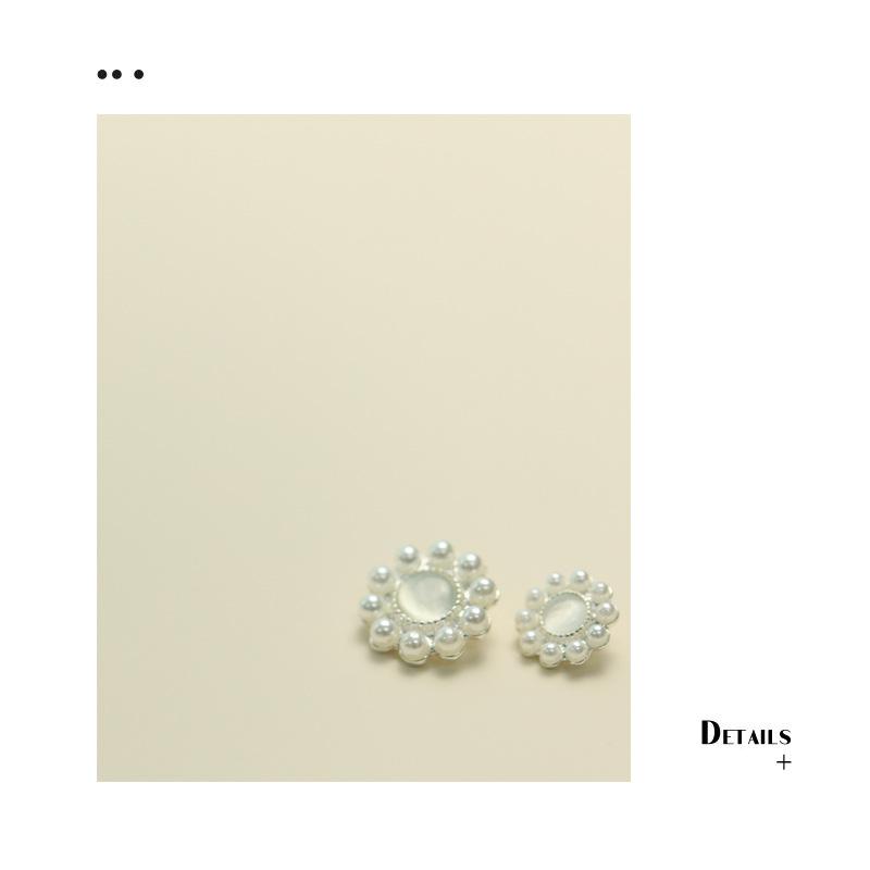 Beautiful Pearl Pearl Buttons Plum Blossom Metal Buttons Women'S Cardigan Blazer Sweater Decorative Buttons