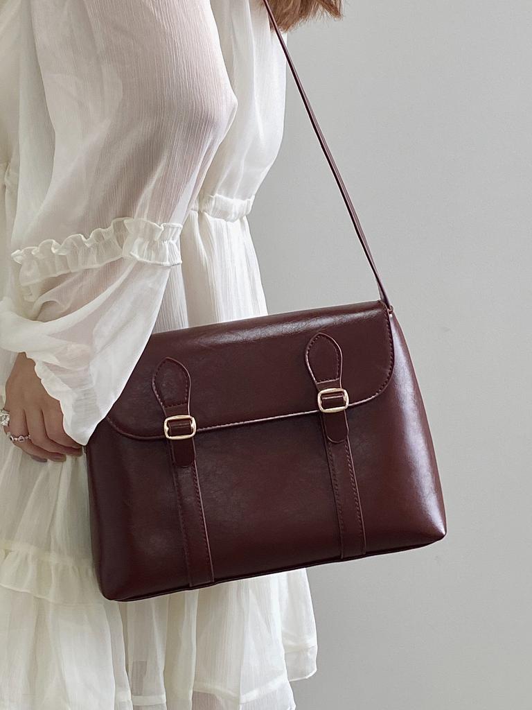 Vintage Women's Shoulder Bag Large Capacity Ladies Tote Purse Handbags Pu Leather Female Messenger Bags College Girls Book Bag