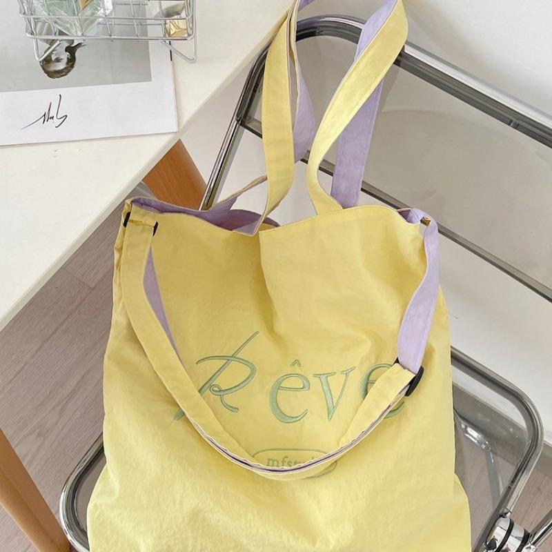 Summer Canvas Bag Women's New Large-capacity Tote Bag Embroidered Versatile Shoulder
