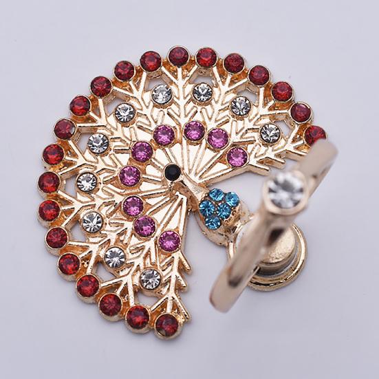 Fingerringhalter Grad Drehung Metall Anti-Verlust 360 Strass Pfau Handyring Schnalle