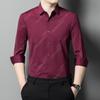 Camisa Rayada Nueva de Primavera Otoño para Hombres de Mediana Edad Casual de Negocios Manga Larga Fina Moda Casual Blusa