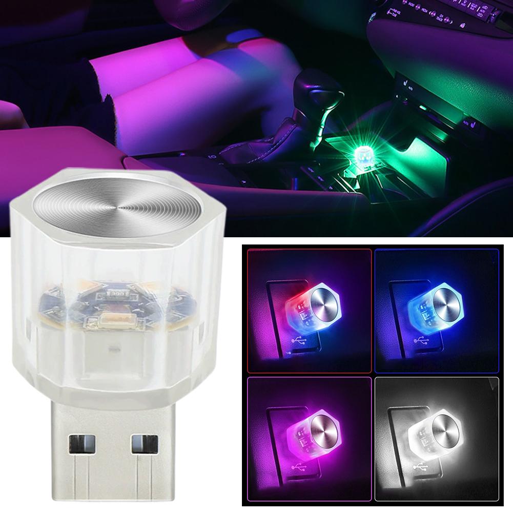 Car USB LED Ambient Light Interior Atmosphere Decorations Lamp Lamp Lights Colorful Decorative Auto Reading Accessories F3M7