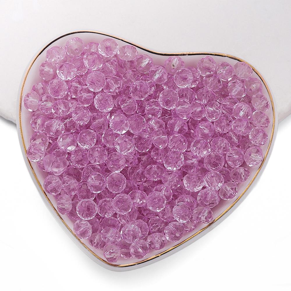 100pcs/Lots 6mm Acrylic Flat Round Shaped Beads Clear Faceted Spacer Beads for DIY Earrings Bracelets Jewelry Making Supplies