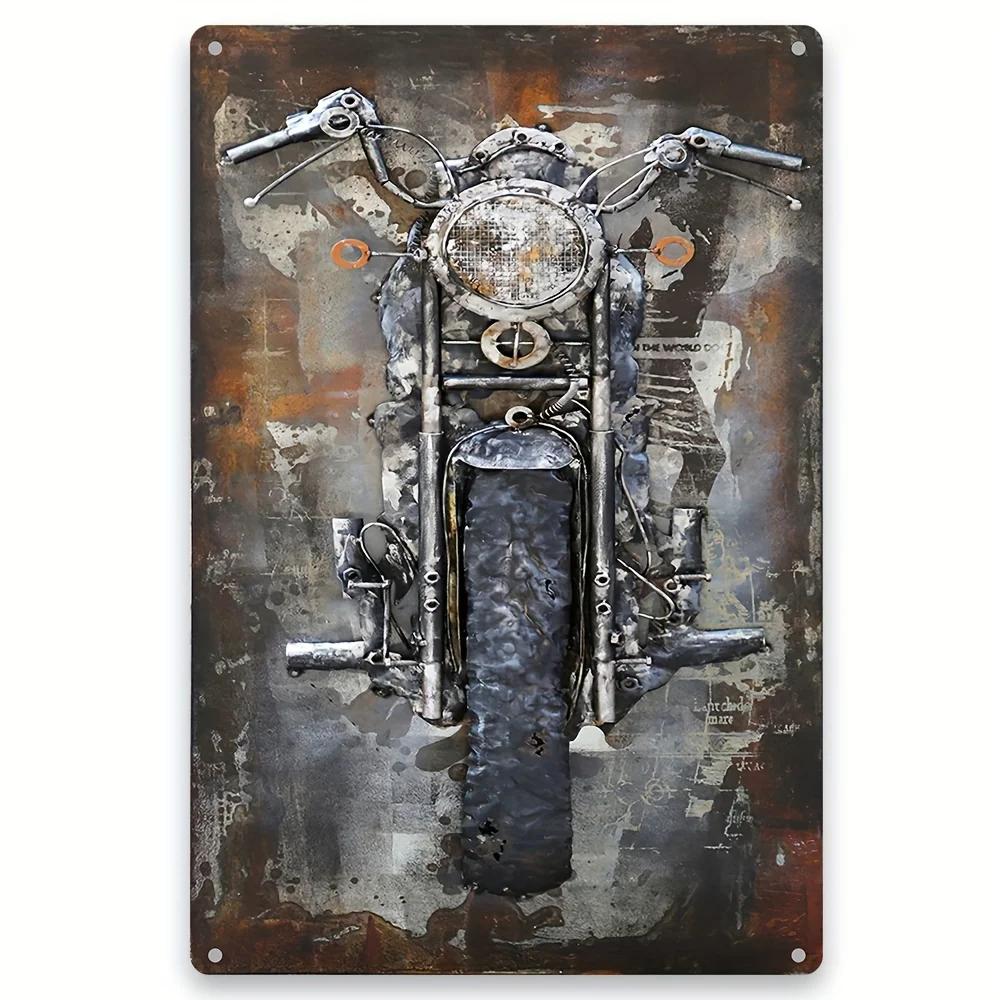 Vintage Motorsykkelentusiaster Metallkunst Nostalgisk Garasjedekor Metallblikkskilt Plakater Skilt for Bar Garasje Klubb Vintage Elskere