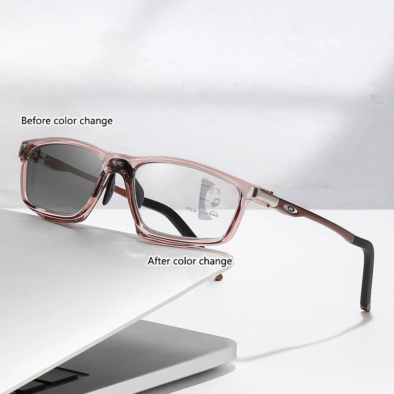 Outdoor Photosensitive Color Change Sports Travel Multi-focus Glasses With Long And Near Dual-purpose Reading Glasses 81304