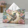 Educational Hands on Activities DIY Faux Diamond Art Painting Tissue Box, Leather Desktop Crafting Kits for Beginners Holder Pouch, 5D Rhinestone