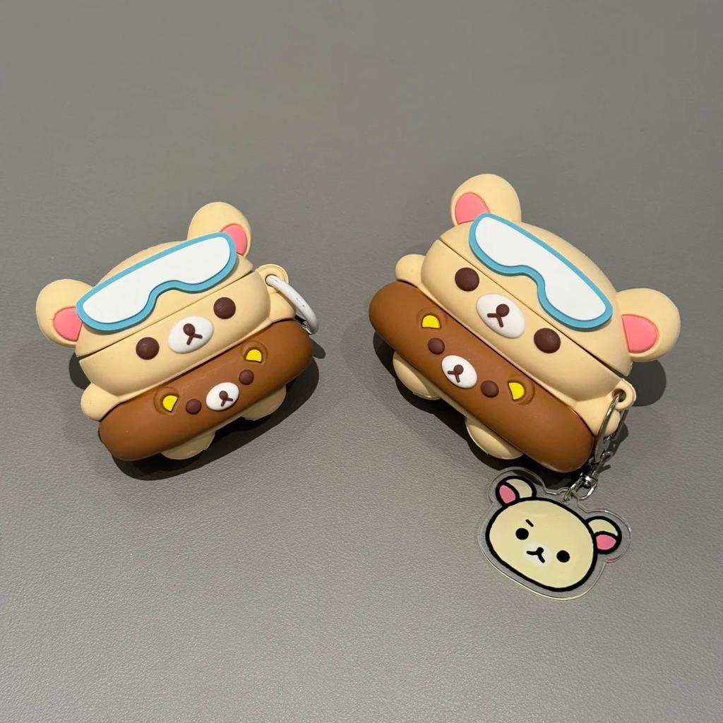 Cute swimming ring easy bear AirPods pro1 apple bluetooth headset case 1st generation cartoon protective case for women
