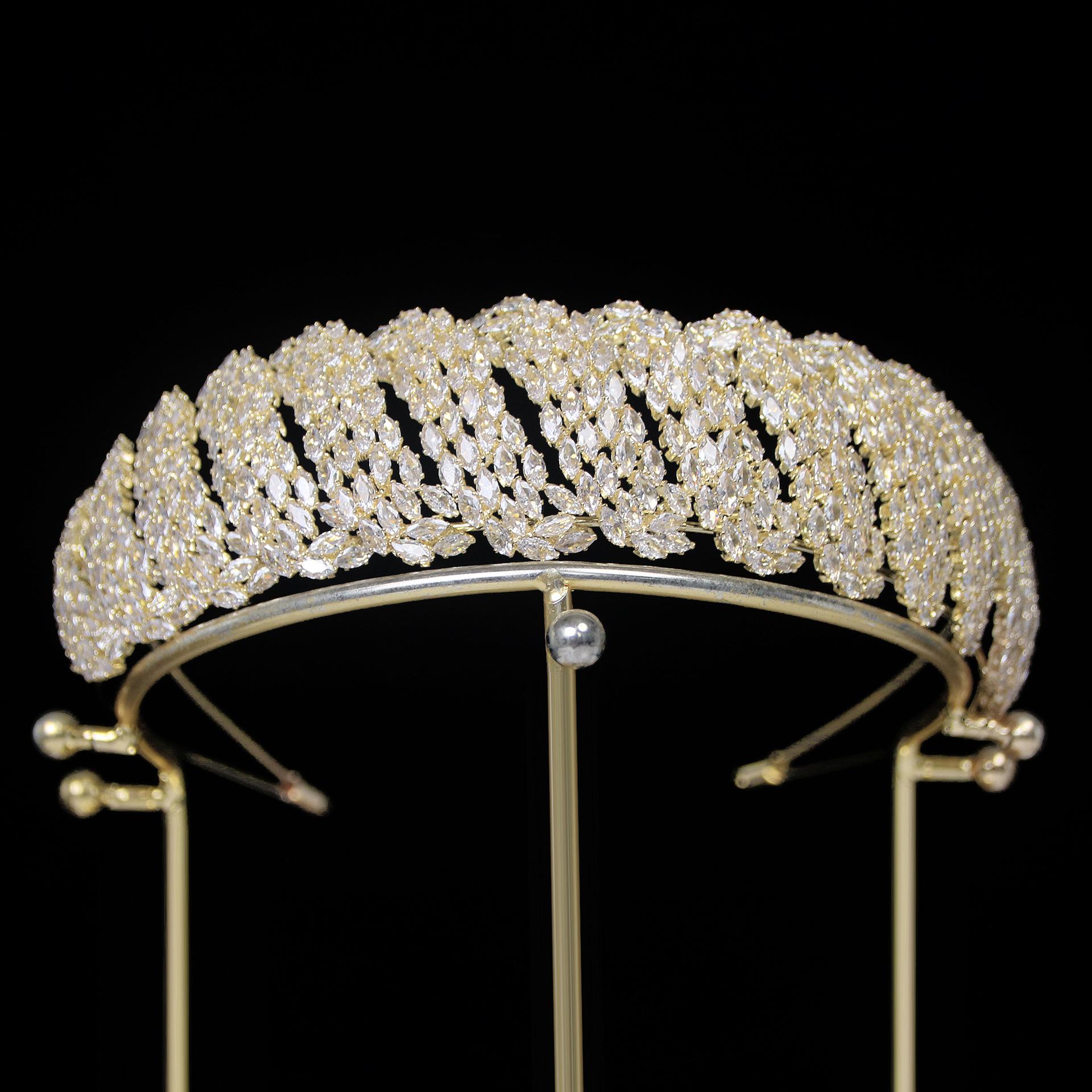 

Европейские и американские свадебные аксессуары для волос в корейском стиле, принцесса, свадебная тиара, циркониевая повязка на голову