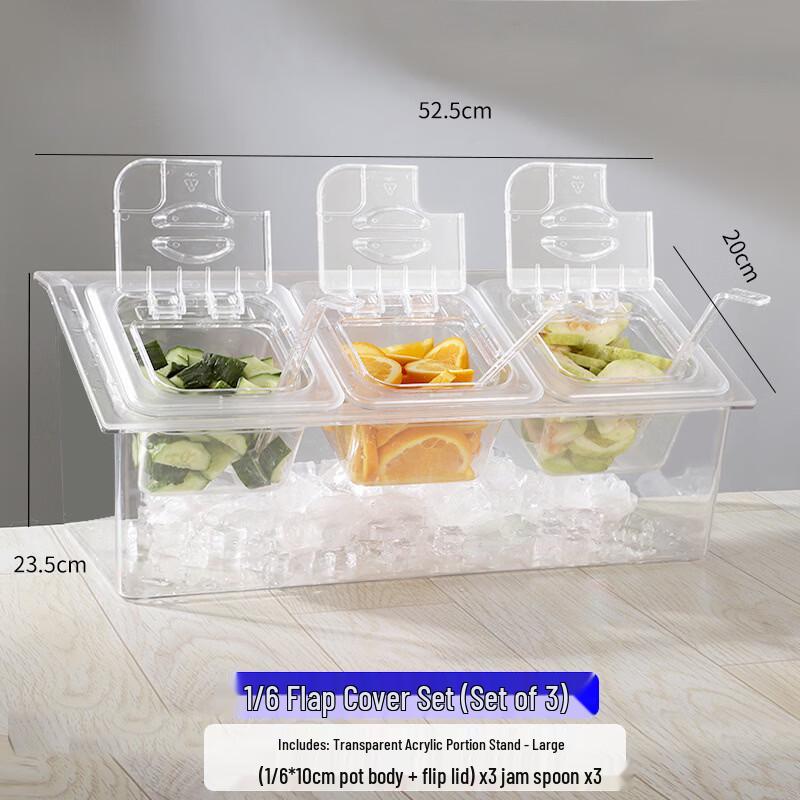 Handon Transparent 3-Compartment Food Container
