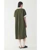 STUDIO TOMBOY Color Block Collared Short Sleeve Dress_Dark Khaki 9176241983