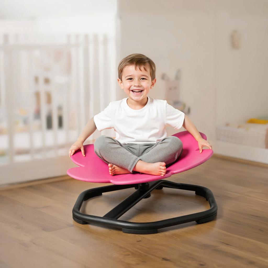 VEVOR Kids Swivel Chair, 220 Lbs Capacity, Flower Shape Sensory Spinning Chair, Autistic Kids Sensory Toy Seat with Non-Slip Metal Base