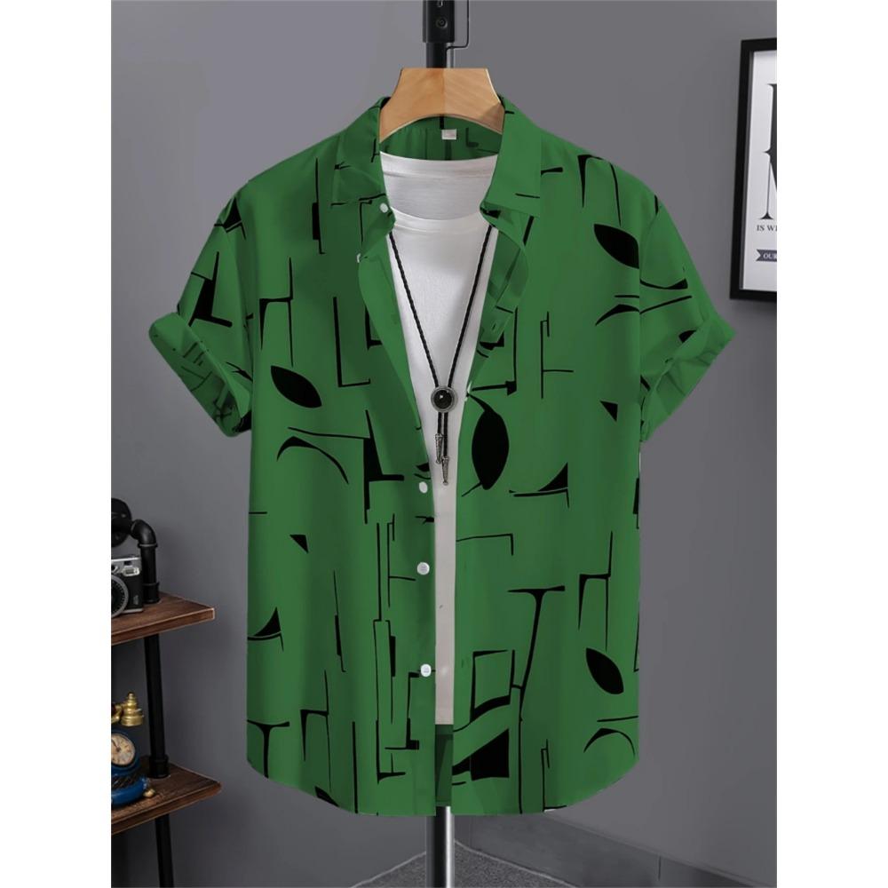 Simple Men's Shirt 3D Printed Retro Fashion Topshort Sleeve Beach Sweatshirt Street Hawaii Short Sleeved Shirt Men's Clothing