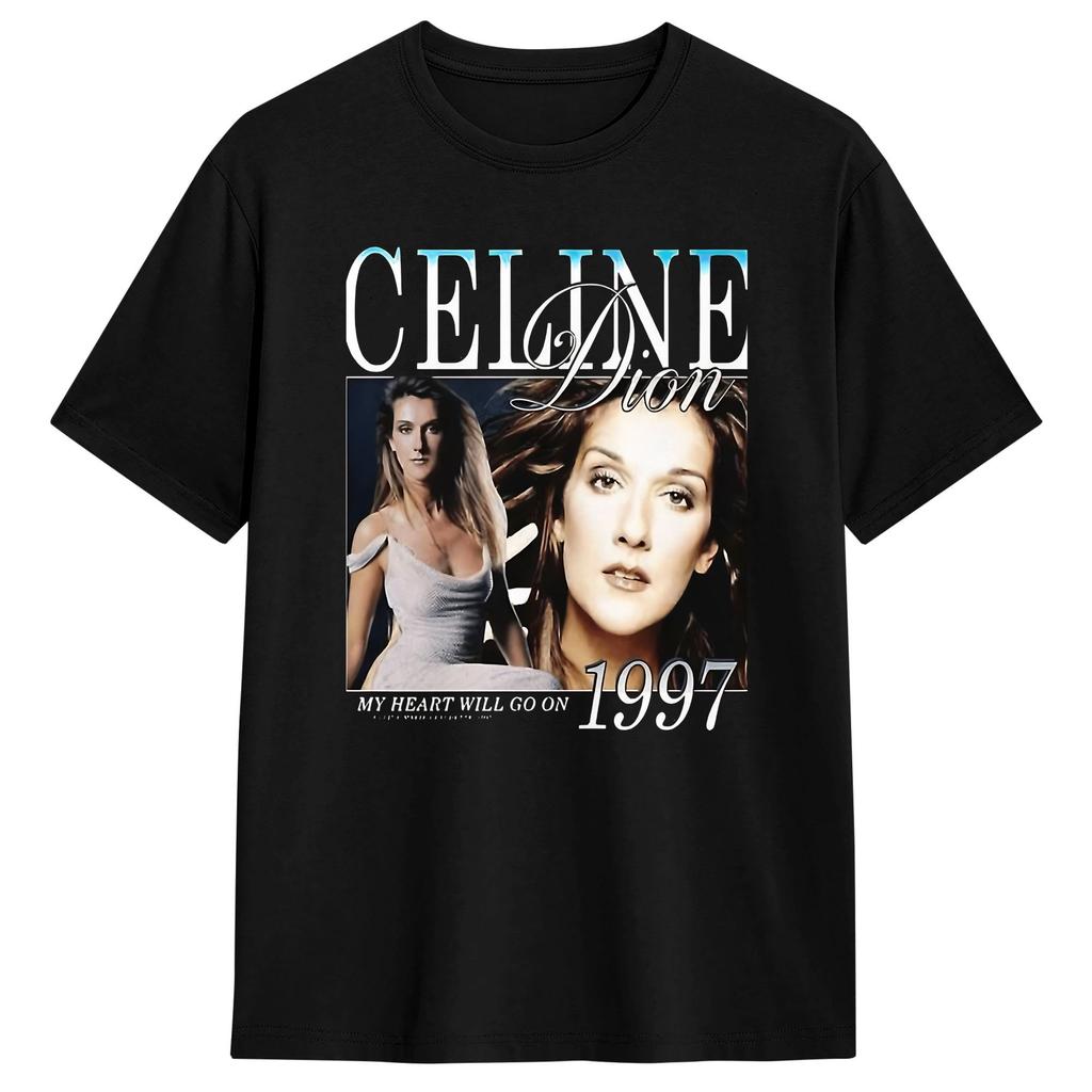 Celines Dion Tshirt Summer Novelty Tshirts Unisex Cotton Oneck 4xl 5xl 6xl Top Tees Shortsleeved Y2k Casual Tops