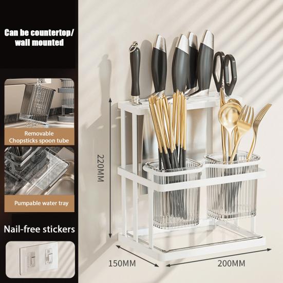 Chopstick Knife Holder Storage Organizer Utensil Cutlery Caddy Large Capacity
