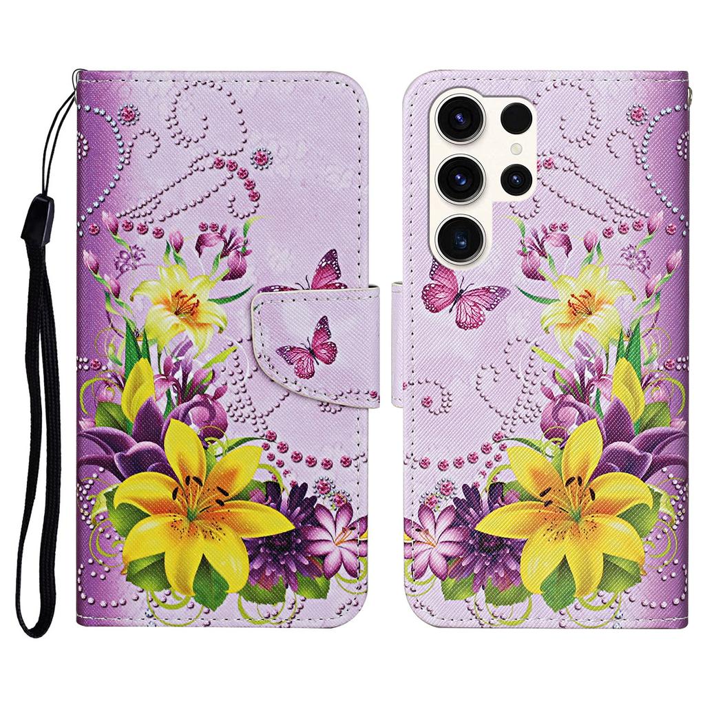 For Samsung Galaxy S25 Ultra Case Pattern Printing Protective Leather Folio Phone Cover