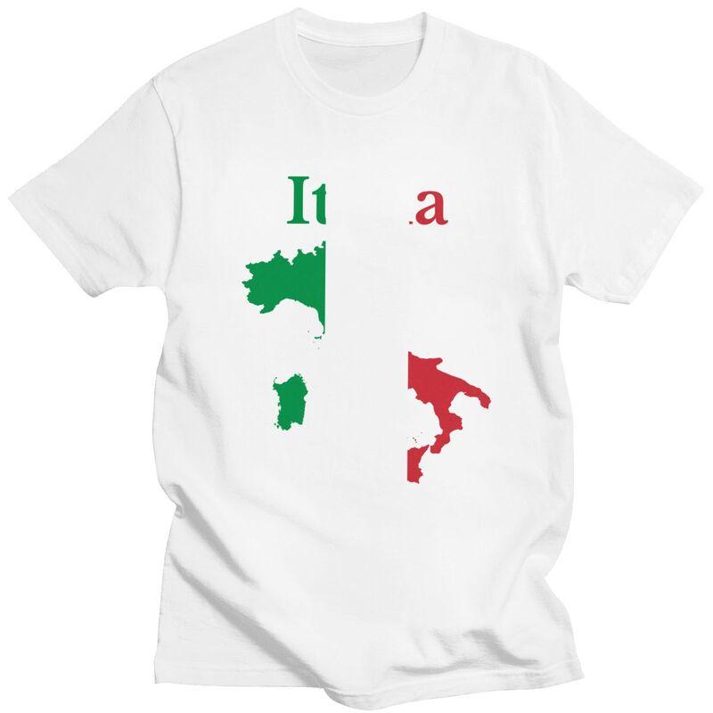 Custom Classic Italy Map Flag T Shirts Men Italian Patriotic Tshirt Streetwear Tee Tops Oversized Tshirt Merch