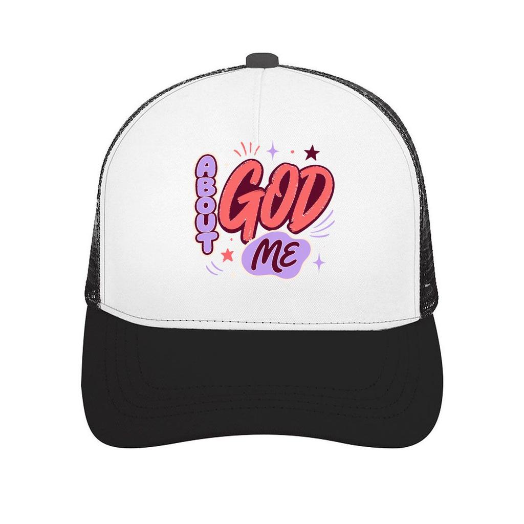 God About Me Bold Typography Mesh Baseball Cap Casual Hat Outdoor For Womens Unisex FeUnisex