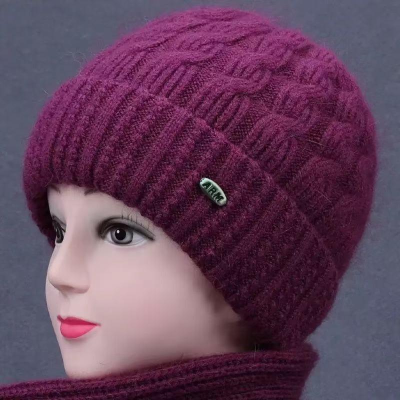 Medium Old Man Hat Female Winter Grandma Knitted Warm Wool Plush Mother Old Man Hat Cold Wind Thickened