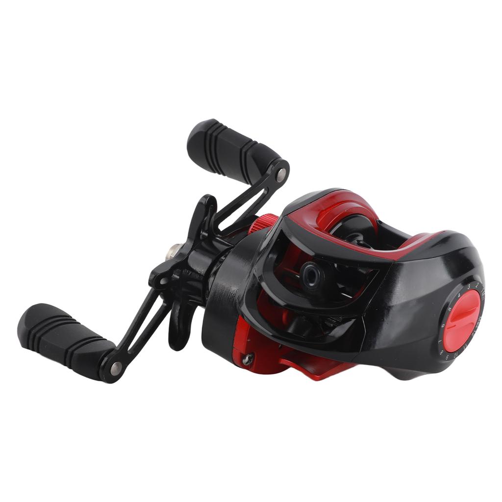 8KG Baitcasting Reel Double Seals Bearing Fishing Reel with Magnet Braking System Black Red Standard 7.2 Right Hand