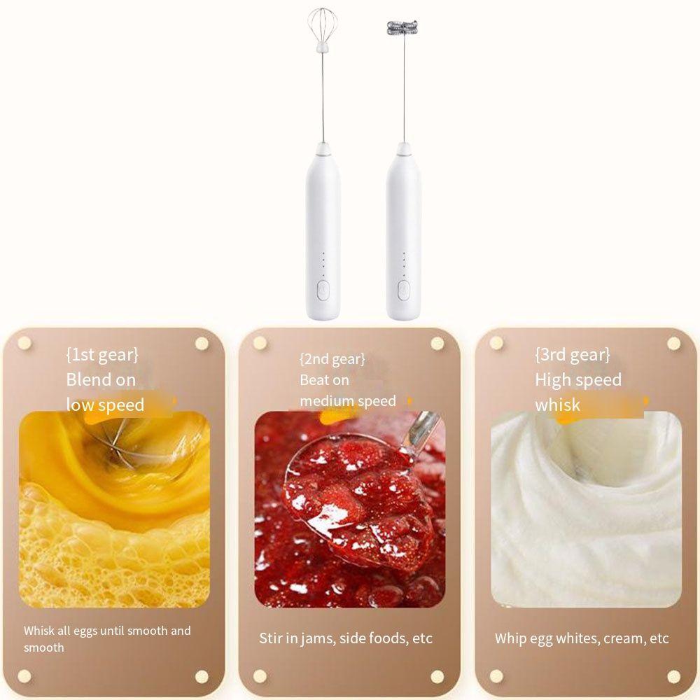 Handheld Whisk Egg Beater Wireless Mini Coffee Blender Portable Drink Mixer Foamer  Egg
