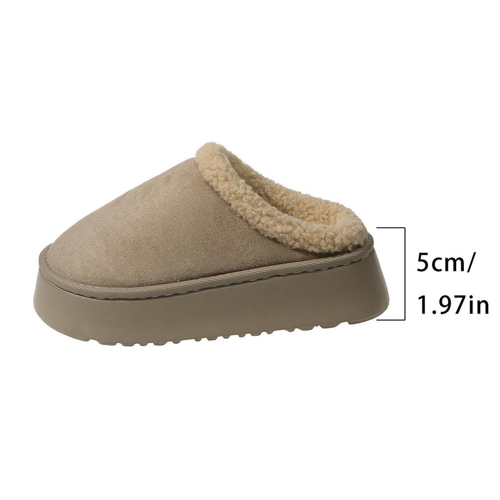 Warm Suede Winter Slippers Women Casual Shoes Fur Slingback Short Boots Shalloe Platform Cotton Snow Shoes Brand Mujer Zapatos