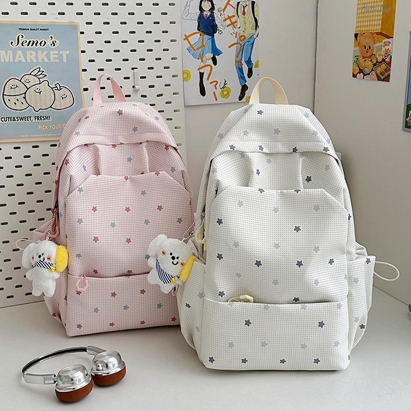 Schoolbag cartoon star backpack female ins niche design sense high value campus girl backpack light student bag