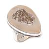 Titanium Druzy Gemstone Handmade 925 Sterling Silver Jewelry Ring Size 7.5 M5I43