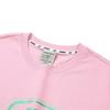 Skechers Colorful Casual Series Letter Print Round Neck Knitted Sports American Vintage Short Sleeve T-Shirt Unisex Tops Pelican-Pink L223U162-00F3